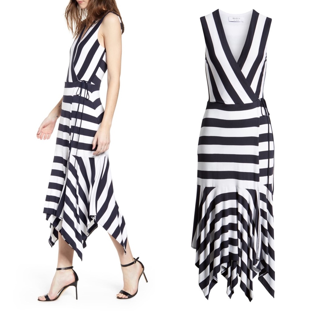 Bailey 44 Alexandria Striped Tie Waist Midi Dress - Picture 1 of 8